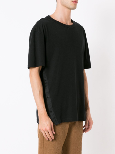 Shop Osklen Press-stud Slit Cotton-blend T-shirt In Black