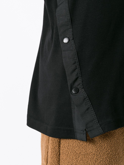 Shop Osklen Press-stud Slit Cotton-blend T-shirt In Black