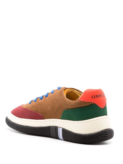 Shop Osklen Colour-block Suede Sneakers In Brown