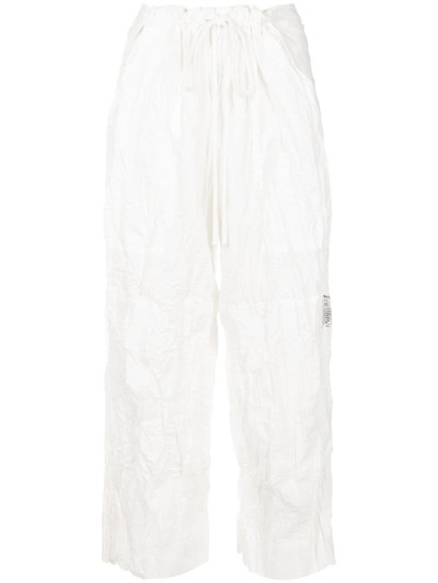 Osklen Crinkled-finish Detail Trousers In White