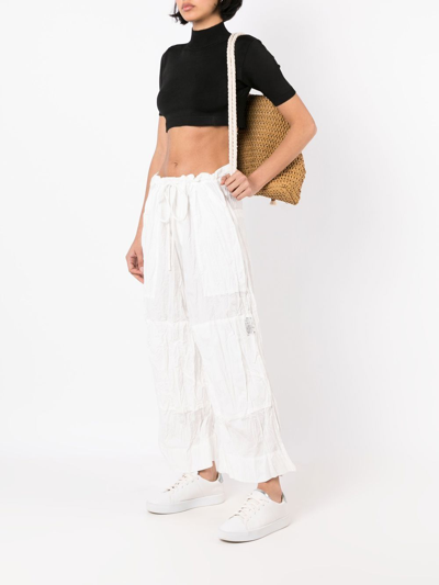 Osklen Crinkled-finish Detail Trousers In White