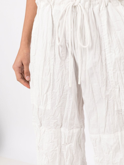 Osklen Crinkled-finish Detail Trousers In White