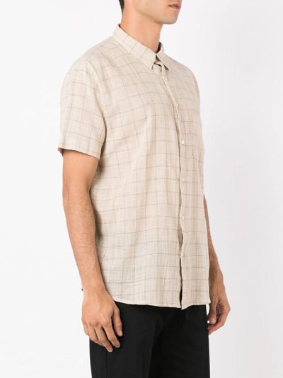 Shop Osklen Grid-check Print Shirt In Neutrals