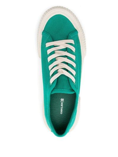 Shop Osklen Logo-print Low-top Sneakers In Green
