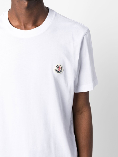 Shop Moncler Logo-patch Short-sleeve T-shirt In 白色