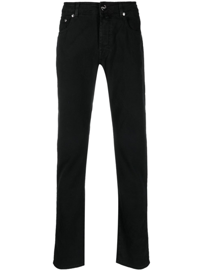 Shop Moorer Denim Straight-leg Jeans In 黑色