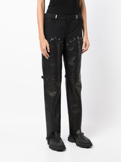 Shop Dion Lee Detachable-leg Stirrup Trousers In 黑色