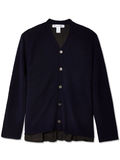 Shop Comme Des Garçons Shirt Long-sleeve Layered Cardigan Shirt In 蓝色