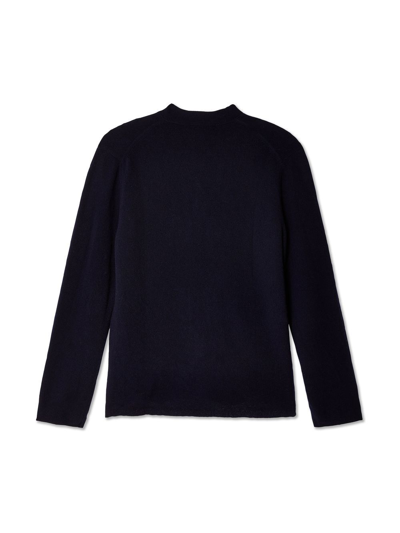 Shop Comme Des Garçons Shirt Long-sleeve Layered Cardigan Shirt In 蓝色