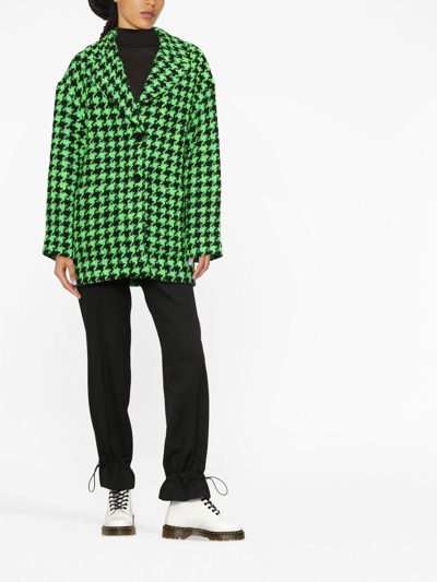 Msgm Houndstooth-check Jacket In 黑色