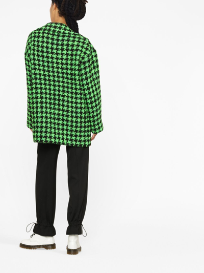 Msgm Houndstooth-check Jacket In 黑色