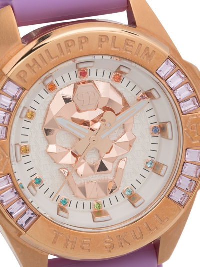 Shop Philipp Plein The $kull 43mm Quartz Watch In Purple