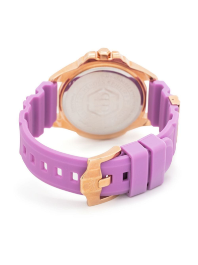 Shop Philipp Plein The $kull 43mm Quartz Watch In Purple