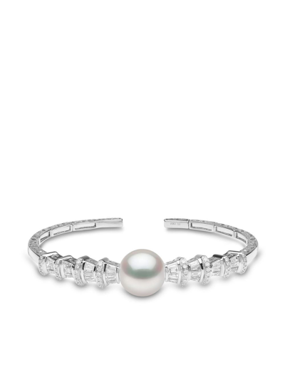 Shop Yoko London 18kt White Gold Starlight South Sea Pearl And Diamond Bracelet In Silver