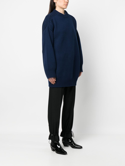 Sa Su Phi Drop-shoulder Cashmere Jumper In Blue