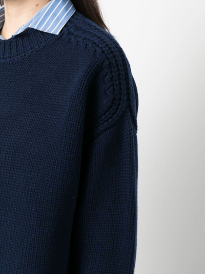 Sa Su Phi Drop-shoulder Cashmere Jumper In Blue