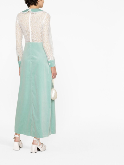 Shop Vivetta Lace-detail Maxi Dress In 绿色
