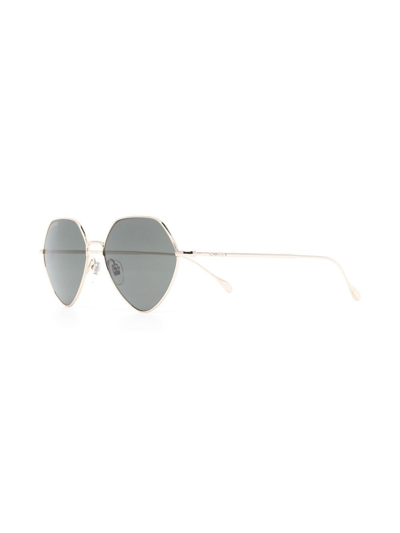 Gucci Logo-engraved Round-frame Sunglasses In Gold