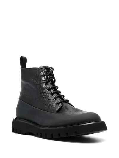 Shop Barrett Lace-up Side-zip Ankle Boots In Black