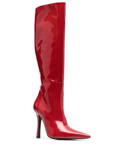 Shop Blumarine 120mm Knee-high Boots In Red