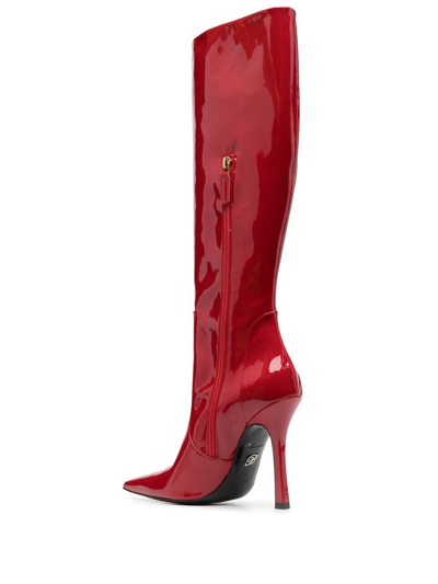 Shop Blumarine 120mm Knee-high Boots In Red