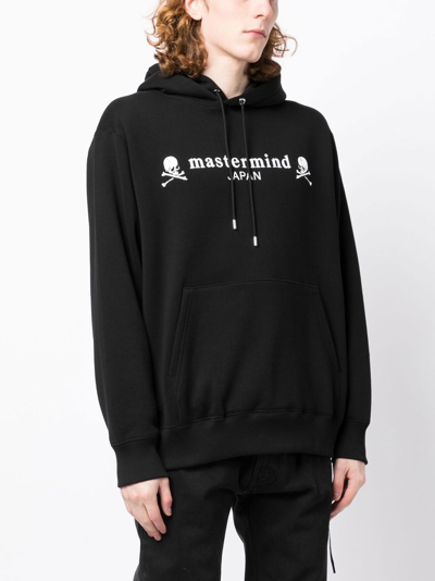 Shop Mastermind Japan Logo-print Drawstring Hoodie In Black