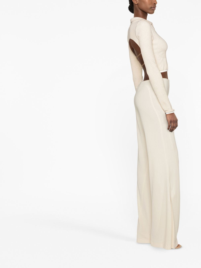 Shop Jacquemus Wide-leg Trousers In 中性色