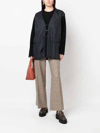 Shop Aspesi Hybrid Button-up Cardigan In 黑色