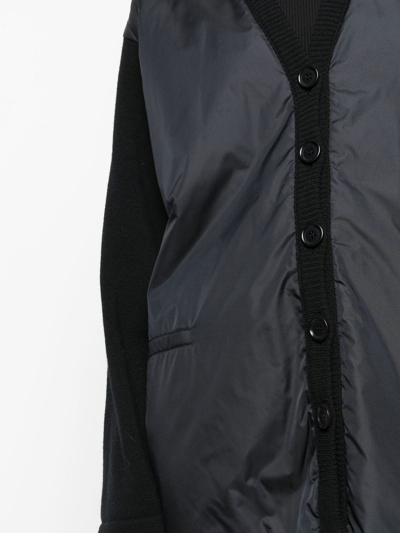 Shop Aspesi Hybrid Button-up Cardigan In 黑色