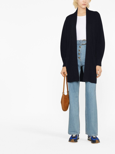 Shop Vince Open-front Cashmere Cardigan In 蓝色