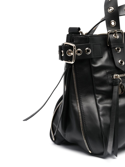 Redv Bikered Leather Tote Bag In 黑色