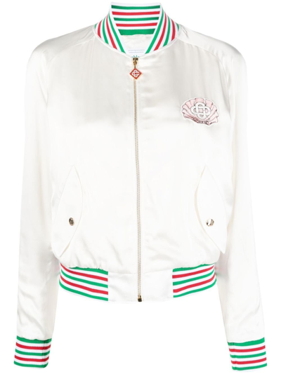 Shop Casablanca Embleme De Cygne Souvenir Jacket In 白色
