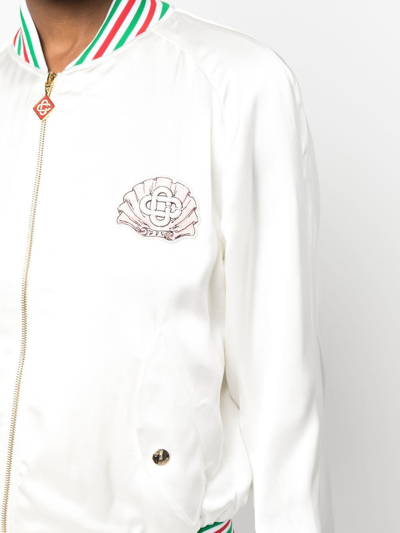 Shop Casablanca Embleme De Cygne Souvenir Jacket In 白色