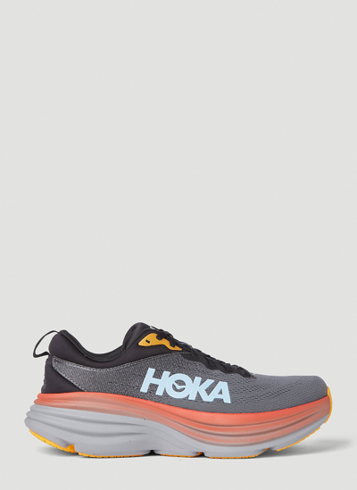 Shop Hoka One One Bondi 8 Sneakers In Dark Grey