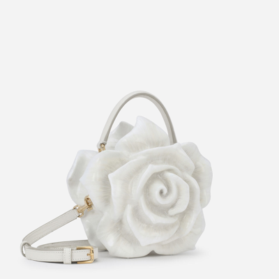Dolce & Gabbana Resin Rose-design Dolce Box Bag In White