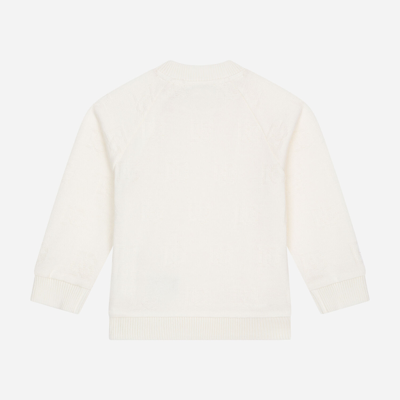 Shop Dolce & Gabbana Round-neck Sweatshirt With Jacquard Dg Logo In White