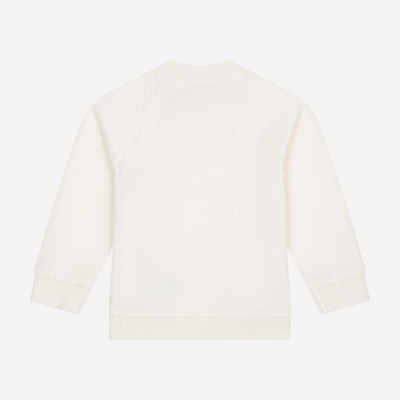 Dolce & Gabbana Round-neck Sweatshirt With Jacquard Dg Logo In White