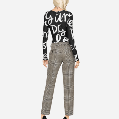 Dolce & Gabbana Low-rise Glen Plaid Pants In Multicolor
