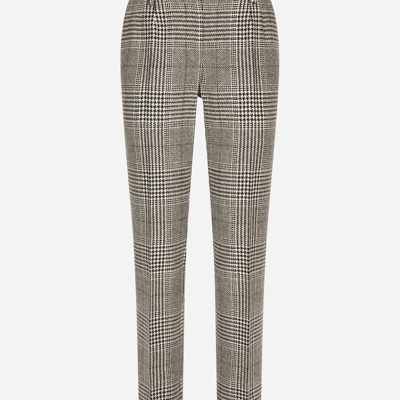 Dolce & Gabbana Low-rise Glen Plaid Pants In Multicolor