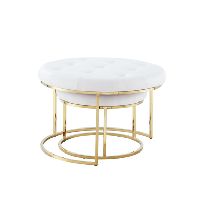 Shop Nicole Miller Keanu Cocktail Ottoman In Gold