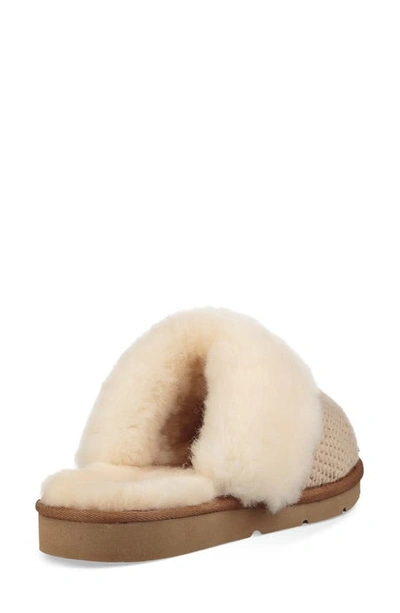 Shop Ugg Cozy Knit Genuine Shearling Slipper In Cream
