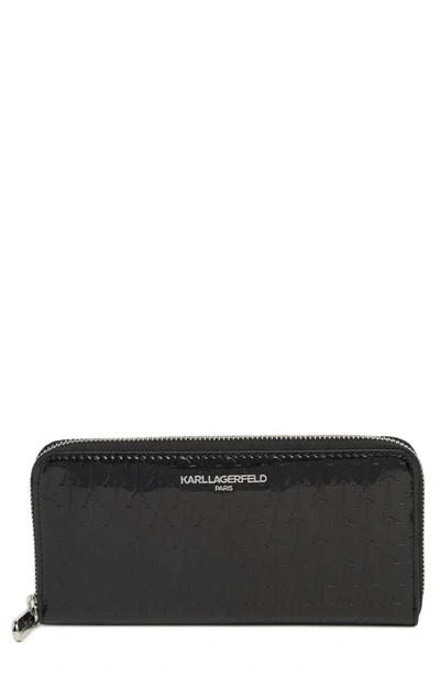 Shop Karl Lagerfeld Paris Embossed Continental Wallet In Black