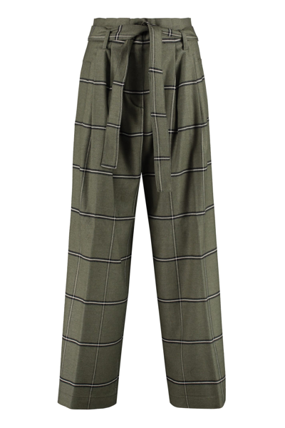 Shop Pinko Technical Fabric Pants In Green