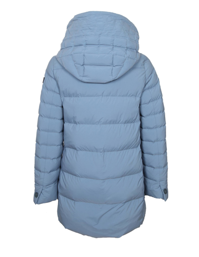 Shop Peuterey Itoka Down Jacket With Fur Collar In Light Blue