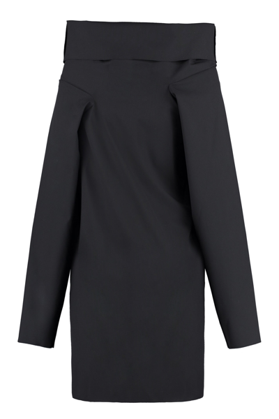 Shop Mm6 Maison Margiela Off-the-shoulder Dress In Black