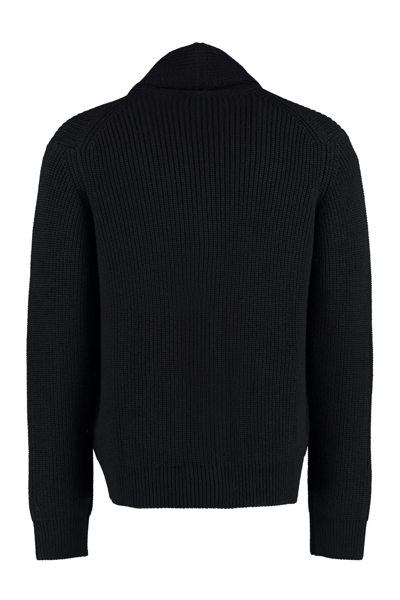 Shop Drumohr Merino Wool Cardigan In Black