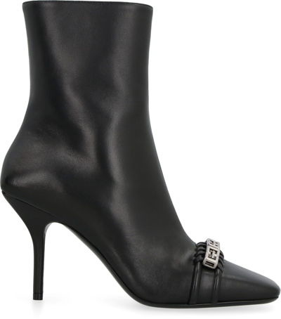 Shop Givenchy G Woven Leather Ankle Boots In Black