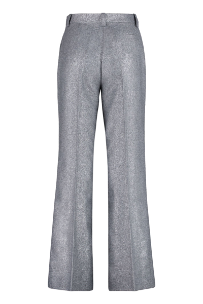 Shop Rodebjer Emma Flared-leg Tailored Trousers In Silver