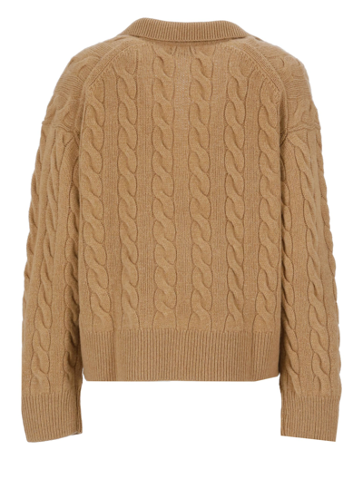 Ralph Lauren Cable-knit Wool-cashmere Polo Sweater In Collection Camel  Melange | ModeSens