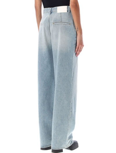 Shop Loulou Studio Wide Leg Jeans In Washed Light Blue